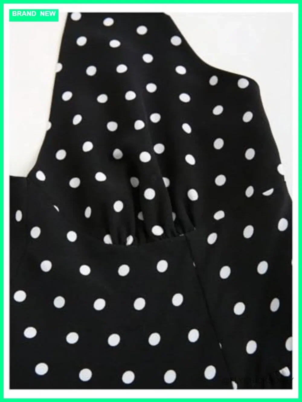 Vintage Polka Dot Backless Midi Dress Sleeveless Flared Halter